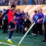 Ferran Torres celebrates vs Argentina