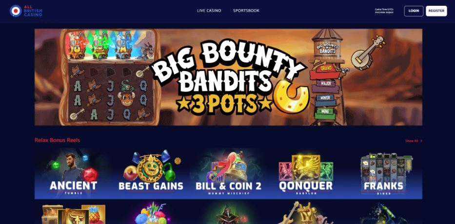 All British Casino - Best Visa Casino with Cashback