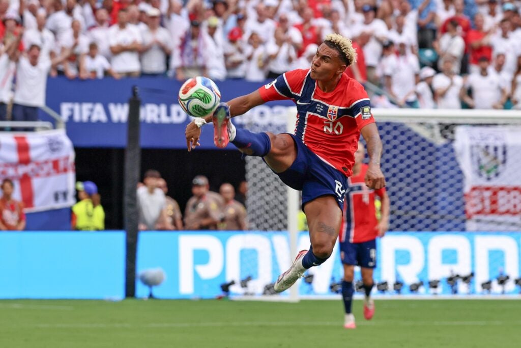 Norway winger and Tottenham Hotspur target Antonio Nusa in action at the 2026 World Cup