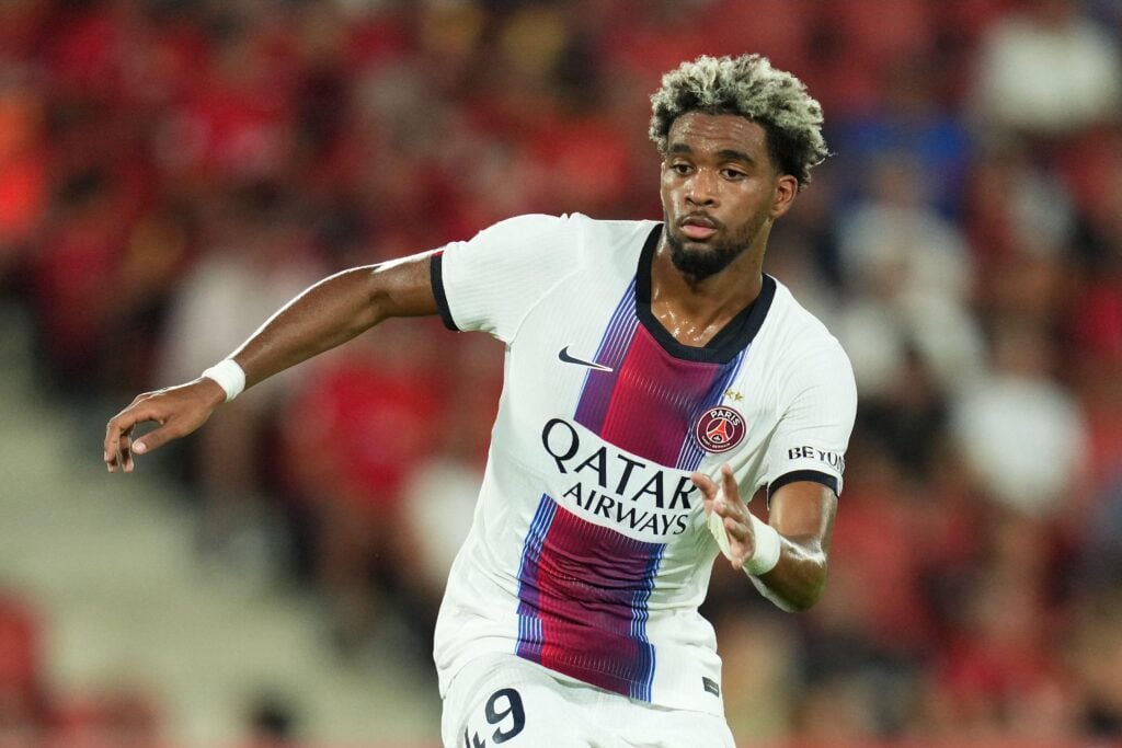PSG youngster and Liverpool transfer target Ibrahim Mbaye in action during pre-season