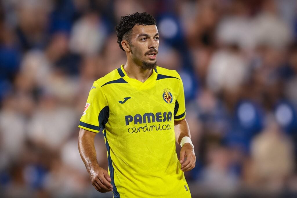 Villarreal striker Georges Mikautadze in action against Lens. Newcastle and Tottenham have been linked.