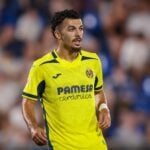 Villarreal striker Georges Mikautadze in action against Lens. Newcastle and Tottenham have been linked.
