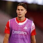 New Newcastle signing Amar Dedic warming up for former side Benfica.