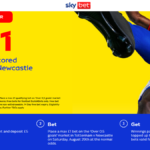 Sky Bet Tottenham vs Newcastle 50/1 a goal to be scored offer