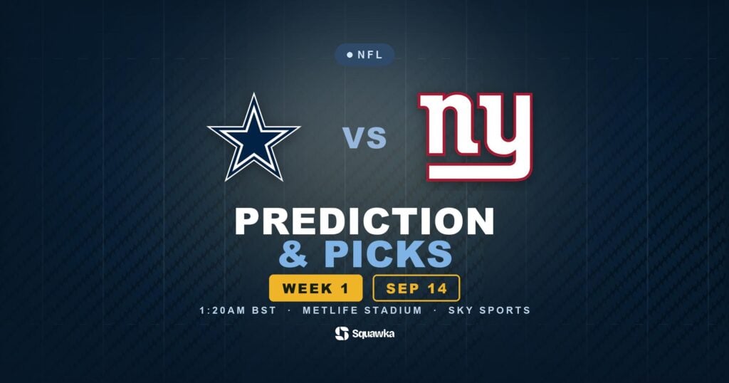 Cowboys vs Giants prediction, tips and odds for Week 1 of the 2026 NFL season, live on Sky Sports