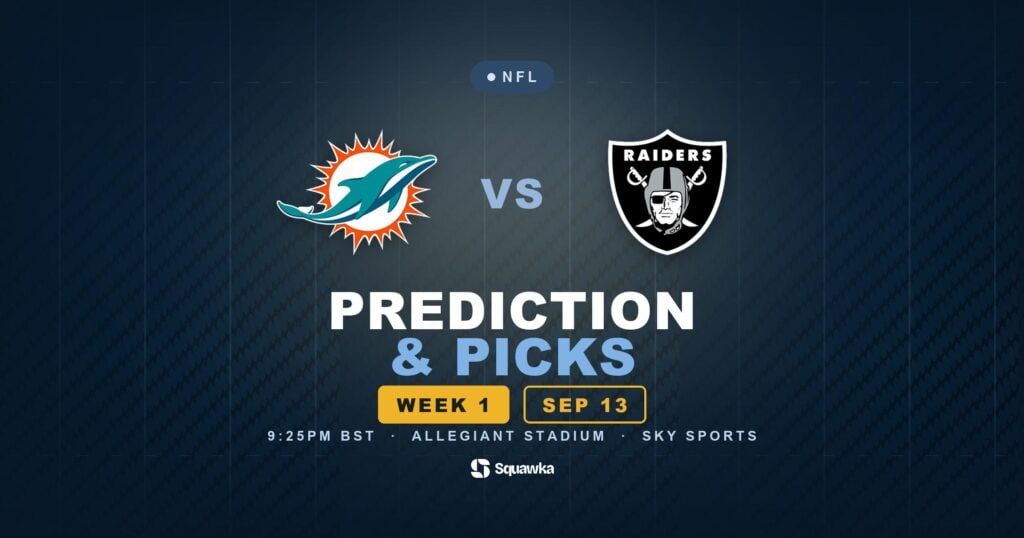 Dolphins vs Raiders prediction, tips and odds for Week 1 of the 2026 NFL season, live on Sky Sports