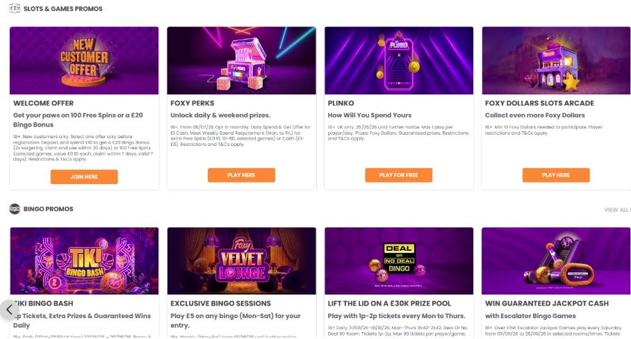 Foxy Bingo Promotions & Loyalty Program