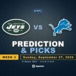 New York Jets vs Detroit Lions prediction, picks and odds for Week 3 of the 2026 NFL season