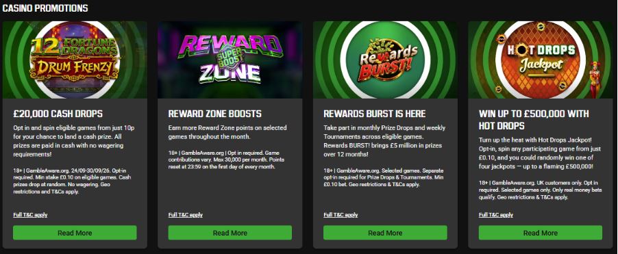 Unibet Casino Promotions & Loyalty Program