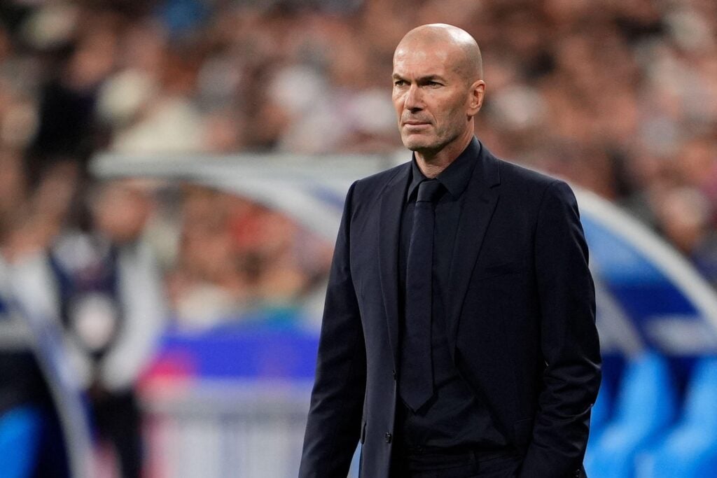 Zinedine Zidane looks on during France's UEFA Nations League meeting with Italy