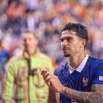 Lucas da Cunha applauds during France's UEFA Nations League win over Belgium