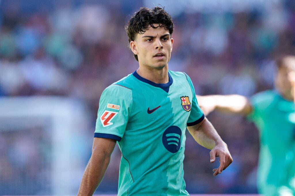 Xavi Espart in La Liga action for Barcelona against Levante