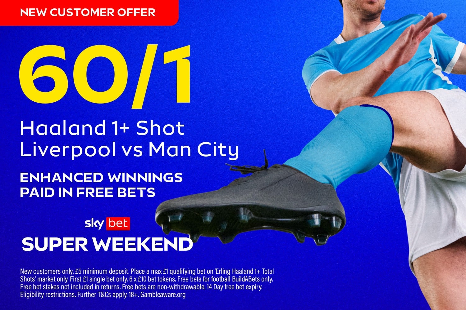 Sky Bet Liverpool vs Man City offer 60/1 Haaland 1+ shot