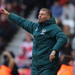 Brighton & Hove Albion manager Fabian Hurzeler reacts during their Premier League win at Sunderland
