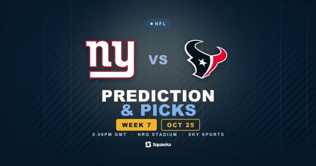 New York Giants vs Houston Texans prediction, picks and odds for Week 7 of the 2026 NFL season