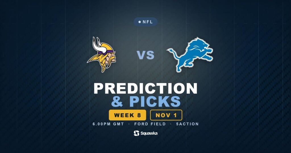 Minnesota Vikings vs Detroit Lions prediction, picks and odds for Week 8 of the 2026 NFL season