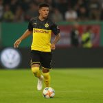 Jadon Sancho in action for Borussia Dortmund in the DFB Pokal first round
