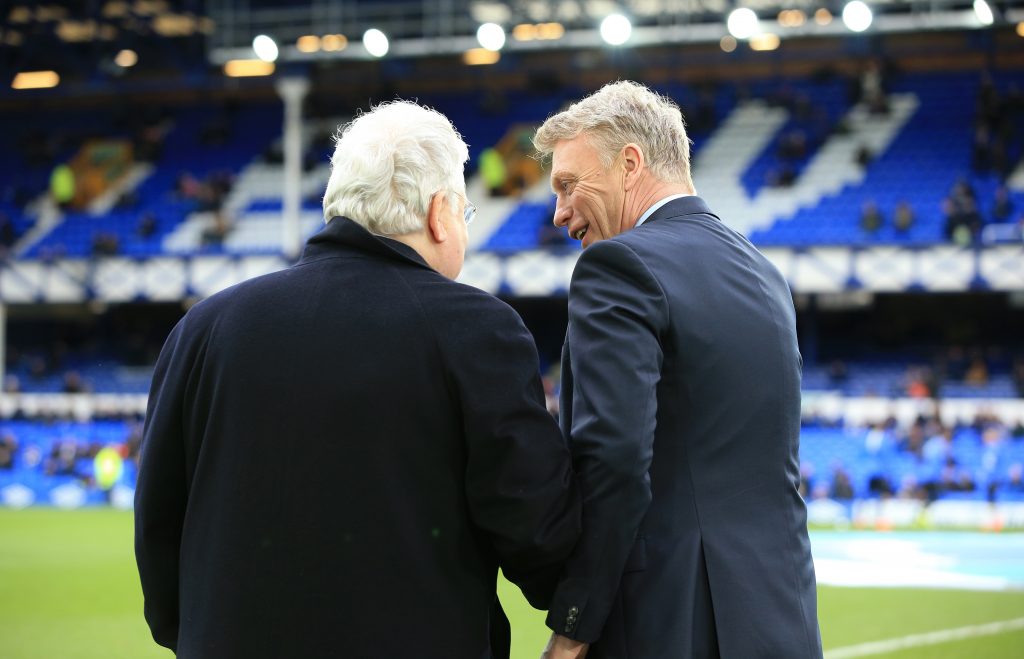 Potential next Everton manager David Moyes with club chairman Bill Kenwright
