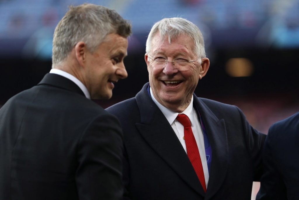 Ole Gunnar Solskjaer and former Manchester United manager, Sir Alex Ferguson