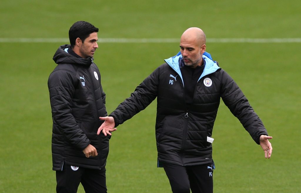 Arteta assists Guardiola in Man City training