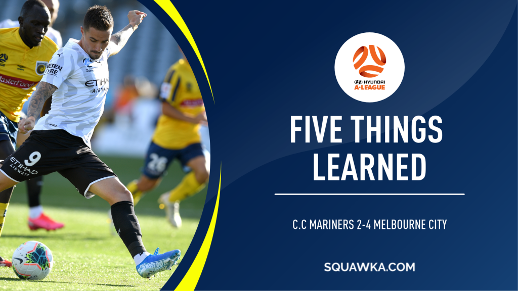 Central Coast Mariners 2-4 Melbourne City match report, stats, details, live stream, goals