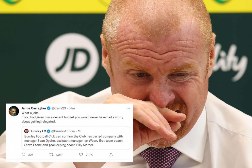 dyche sacked by burnley