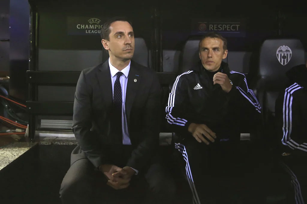 phil en gary neville broers in voetbal