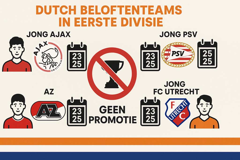 beloften teams ajax az psv utrecht niet promoveren eerste divisie