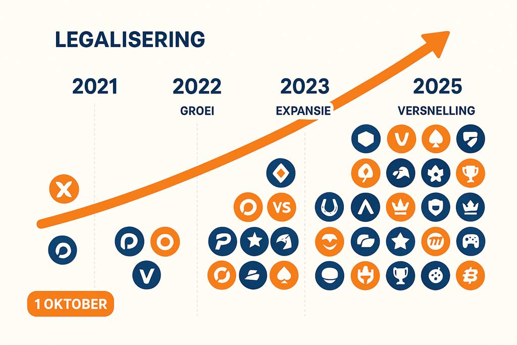 tijdlijn wanneer welke bookmakers nieuw in nederland