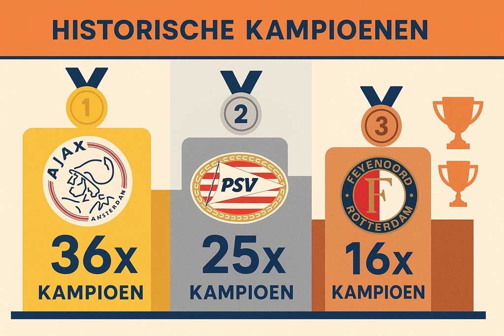 meeste keren kampioen eredivisie
