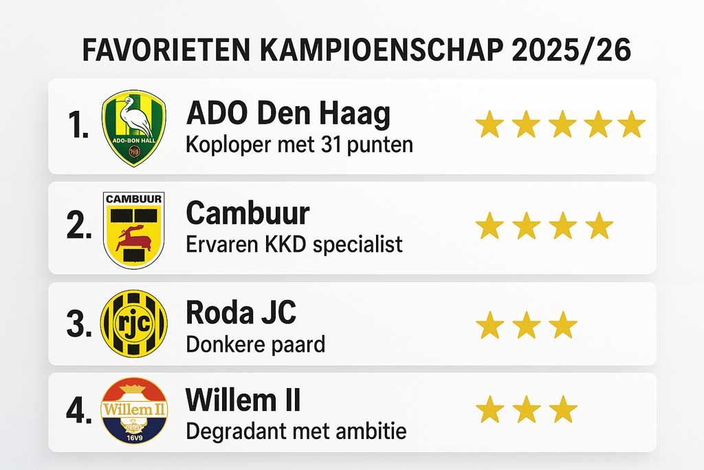 favorieten kampioen eerste divisie