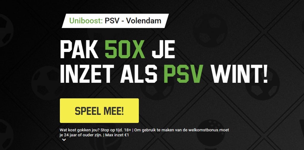 unibet psv volendam actie wedden odds