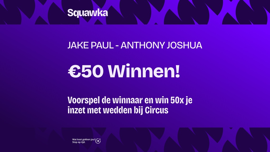 jake paul anthony joshua wedden actie circus 50x inzet winnen