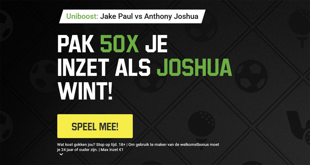 unibet jake paul anthony joshua wedden hoogste odds