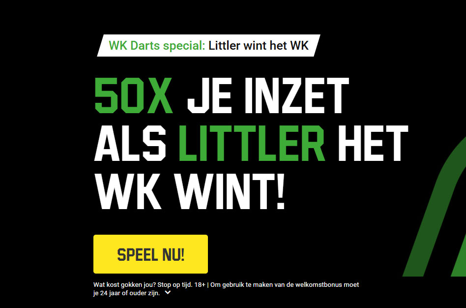 wk darts special unibet win 50x inzet als luke littler wereldkampioen wordt