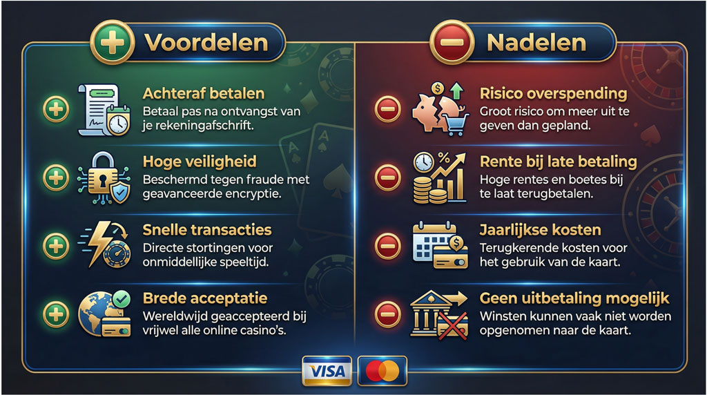 voordelen en nadelen credit card casino