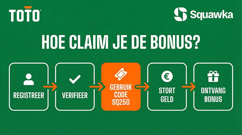 hoe je de toto bonus code claimt