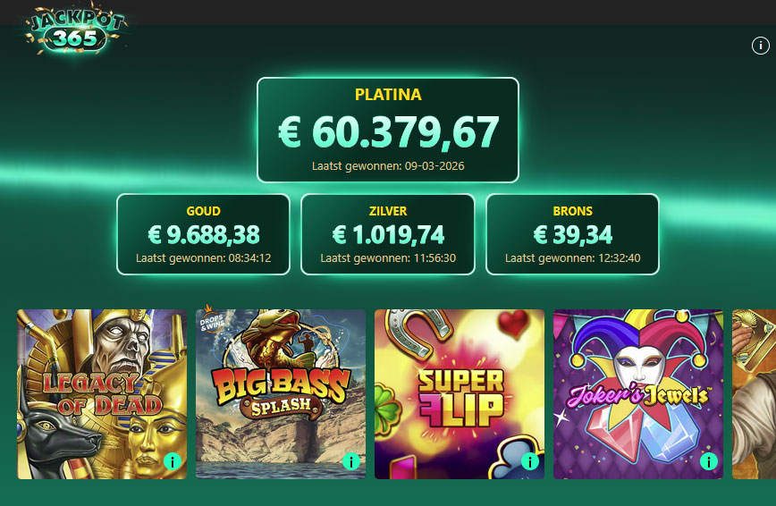 jackpot365 bij bet365 casino