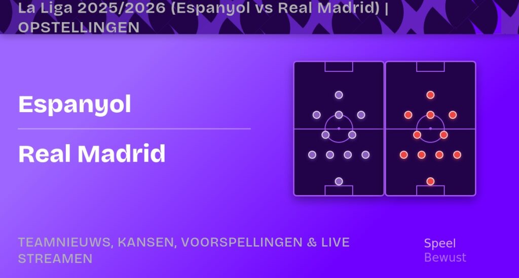 espanyol real madrid opstellingen statisrtieken 3-5-26