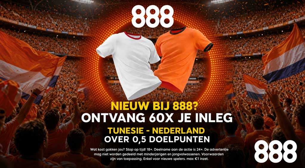 888 tunesie nederland wed actie 60 euro winnen