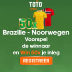 TOTO Brazilie vs Noorwegen wedden: Voorspel de winnaar en win €50 cash!