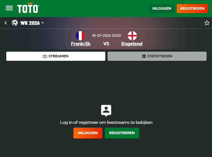 Gratis WK stream via TOTO - kijk Frankrijk tegen Engeland live