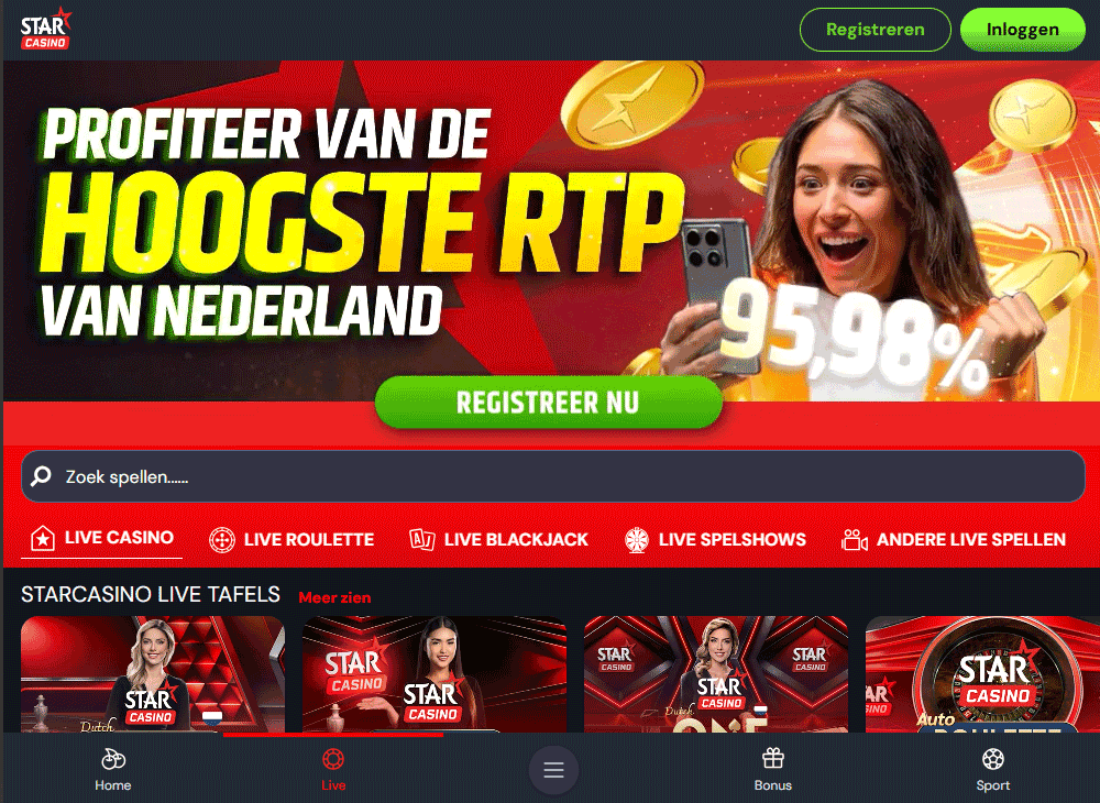 Live casino bij Star Casino