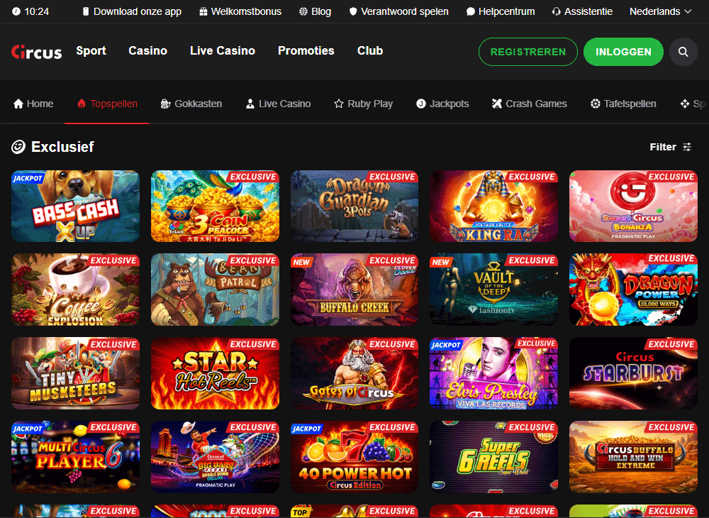 Exclusieve slots bij Circus Casino