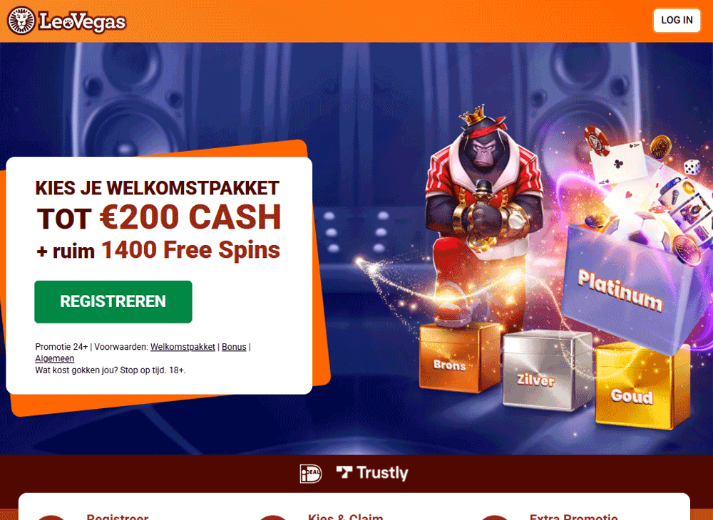 LeoVegas - stort met Trustly en pak tot €200 bonus en 1400 free spins