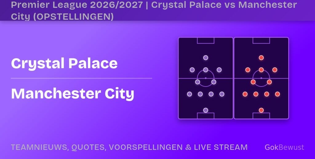 Crystal palace manchester city opstellingen statistieken