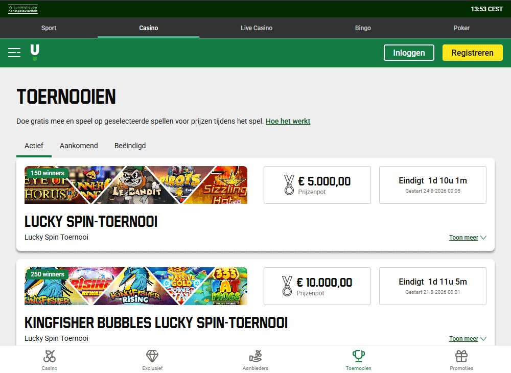 De Toernooi-zone: prijzenpotten tot €10.000