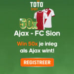 TOTO Ajax vs FC Sion: Win 50x je inleg als Ajax wint!