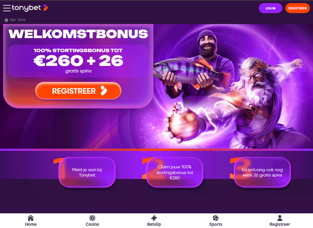 De TonyBet Casino welkomstbonus uitgelegd