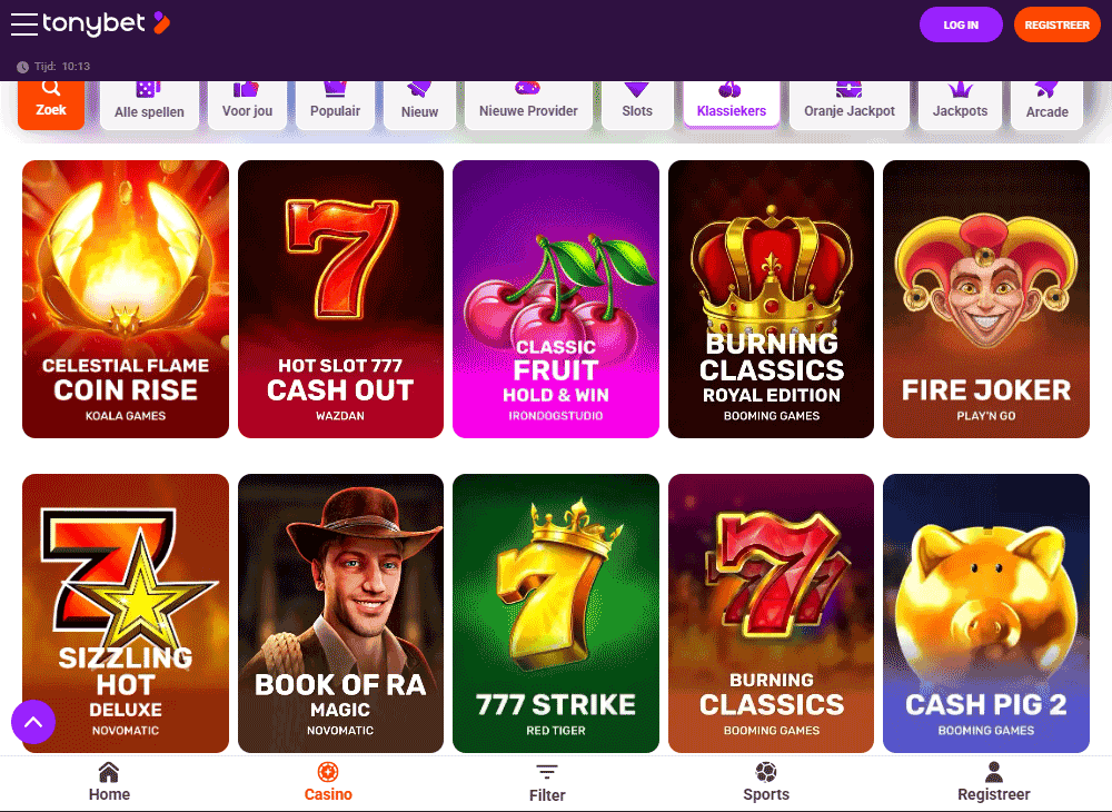 Klassieke slots en arcadegames